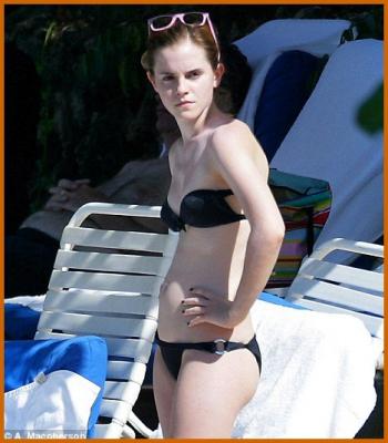 Emma Watson in Bikini in Jamaica With Jay Barrymore